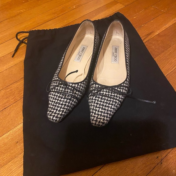 JIMMY CHOO HOUNDSTOOTH FLATS - Picture 1 of 7